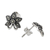 Marcasite flower earrings, 'Dewkissed Orchids' - Sterling Silver Orchid Flower Earrings with Marcasite (image 2c) thumbail