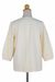 Cotton blouse, 'Cream Thai Style' - Cotton Blouse in Cream Color Round Neck and Long Sleeves (image 2e) thumbail