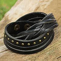 Leather wrap bracelet,