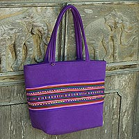 Cotton shoulder bag Sensational Lisu in Purple Thailand