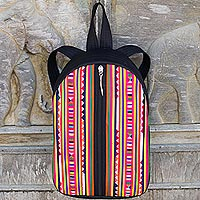 Cotton applique backpack Lisu Rainbow Voyage Thailand