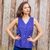 Cotton sleeveless blouse, 'Polka Dot Night' - Artisan Crafted 100% Cotton Sleeveless Blouse in Blue thumbail