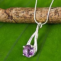 Amethyst pendant necklace,