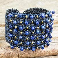 Lapis lazuli wristband bracelet,