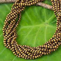 Wood torsade necklace,