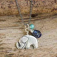 Lapis lazuli pendant necklace,