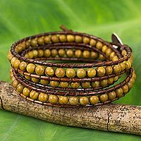 Jasper beaded wrap bracelet,