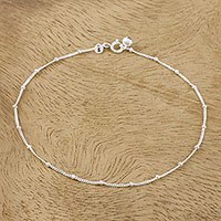 Sterling silver station anklet,