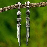 Sterling silver waterfall earrings,