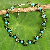 Multi-gemstone beaded necklace,