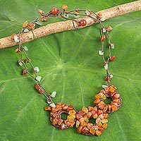 Carnelian beaded necklace,