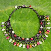 Multi-gemstone collar necklace,