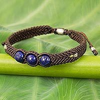 Lapis lazuli braided cord bracelet,