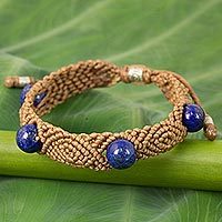 Laspis lazuli braided bracelet,