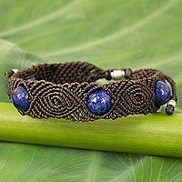 Lapis lazuli braided bracelet,