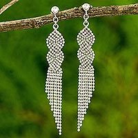 Sterling silver waterfall earrings,