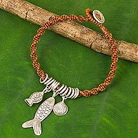Silver charm bracelet,