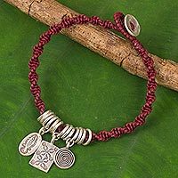 Silver charm bracelet,