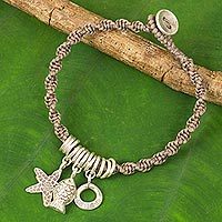 Silver charm bracelet,