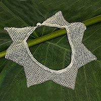 Sterling silver statement necklace,