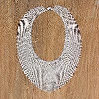 Sterling silver statement necklace,