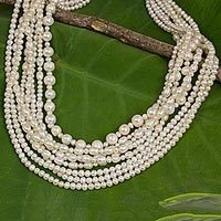 Cultured freshwater pearl strand necklace,