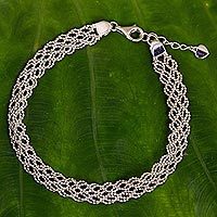 Sterling silver braided bracelet,
