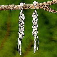 Sterling silver waterfall earrings,
