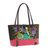 Cotton shoulder bag, 'Mandarin Tropical in Red' - Floral 100% Cotton Embroidered Handbag in Black and Red (image 2b) thumbail