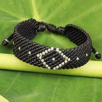 Silver accented braided bracelet,