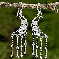Sterling silver dangle earrings,