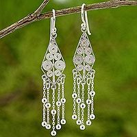 Sterling silver dangle earrings,