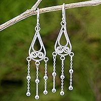 Sterling silver dangle earrings,