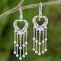 Sterling silver dangle earrings,