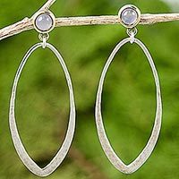 Gold accent moonstone dangle earrings,