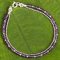 Amethyst beaded bracelet,