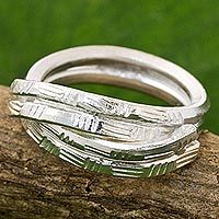 Sterling silver cocktail ring, Layers of Love