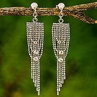 Sterling silver waterfall earrings,