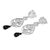 Onyx and sterling silver dangle earrings, 'Thai Chandelier in Black' - Onyx and Sterling Silver Dangle Earrings from Thailand (image 2b) thumbail