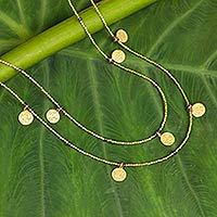 Gold plated amethyst waterfall necklace,