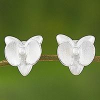 Sterling silver stud earrings,