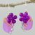 Quartz dangle earrings, 'Garden Bliss in Purple' - Purple Quartz and Glass Bead Dangle Earrings with Copper thumbail