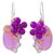 Quartz dangle earrings, 'Garden Bliss in Purple' - Purple Quartz and Glass Bead Dangle Earrings with Copper (image 2a) thumbail