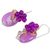 Quartz dangle earrings, 'Garden Bliss in Purple' - Purple Quartz and Glass Bead Dangle Earrings with Copper (image 2b) thumbail