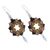 Beaded silk dangle earrings, 'Sparkling Rosettes in Brown' - Silk and Glass Beaded Dangle Earrings in Brown from Thailand (image 2e) thumbail
