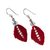 Beaded silk dangle earrings, 'Sparkling Leaves in Red' - Silk and Glass Beaded Dangle Earrings in Red from Thailand (image 2e) thumbail
