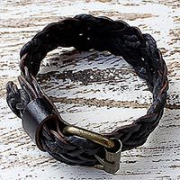 Leather wristband bracelet,