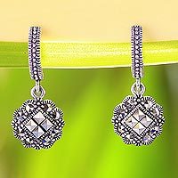 Marcasite half-hoop earrings,