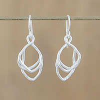 Sterling silver dangle earrings, 'Charming Drop' - Sterling Silver Dangle Earrings from Thailand