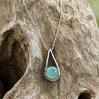 Chalcedony pendant necklace,